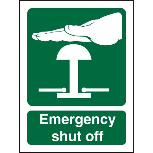 Mandatory Sign Shut Off Plastic 20 x 15 cm