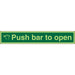 Exit Sign Push Bar To Open Vinyl 5 x 30 cm