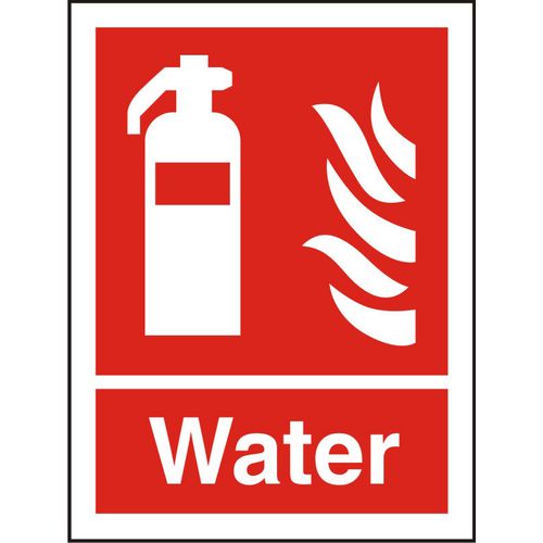 Fire Extinguisher Sign Water Vinyl 20 x 15 cm