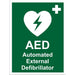 First Aid Sign AED External Vinyl 20 x 15 cm