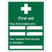 First Aid Sign First Aider Vinyl 60 x 45 cm