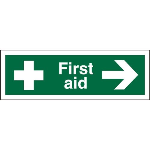 First Aid Sign First Aid with Right Arrow Plastic 15 x 45 cm