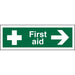 First Aid Sign First Aid with Right Arrow Plastic 15 x 45 cm