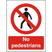 Prohibition Sign No Pedestrians Vinyl 30 x 20 cm