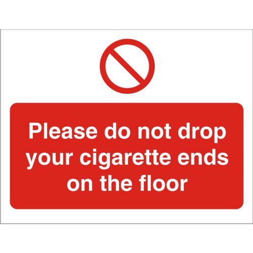 Prohibition Sign Cigarette Ends Vinyl 20 x 30 cm