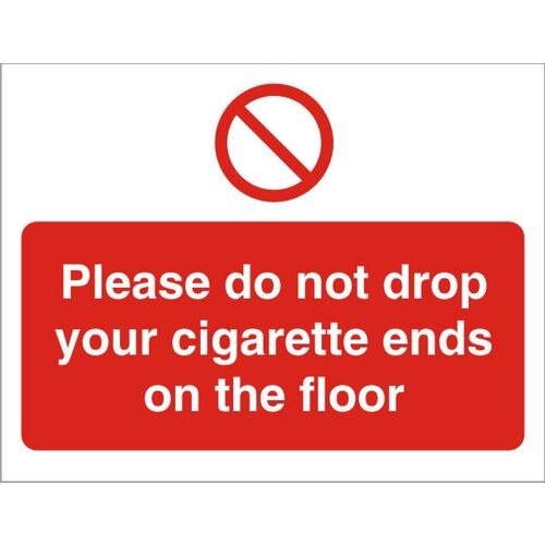 Prohibition Sign Cigarette Ends Vinyl 30 x 40 cm