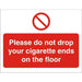 Prohibition Sign Cigarette Ends Vinyl 30 x 40 cm