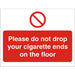 Prohibition Sign Cigarette Ends Plastic 15 x 20 cm