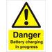 Warning Sign Battery Charging Vinyl 20 x 15 cm