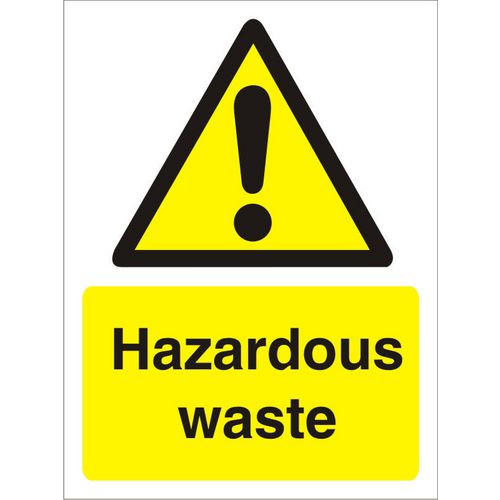 Warning Sign Hazardous Waste Vinyl 20 x 15 cm