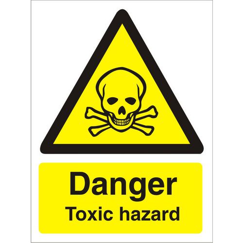 Warning Sign Toxic Hazard Vinyl 20 x 15 cm