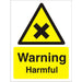 Warning Sign Harmful Vinyl 20 x 15 cm