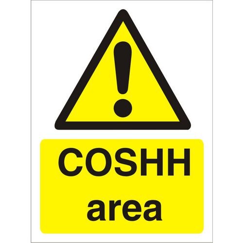 Warning Sign Coshh Area Plastic 40 x 30 cm