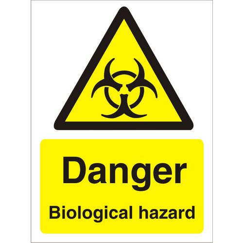 Warning Sign Biological Hazard Vinyl 20 x 15 cm