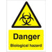 Warning Sign Biological Hazard Self Adhesive Vinyl 30 x 20 cm