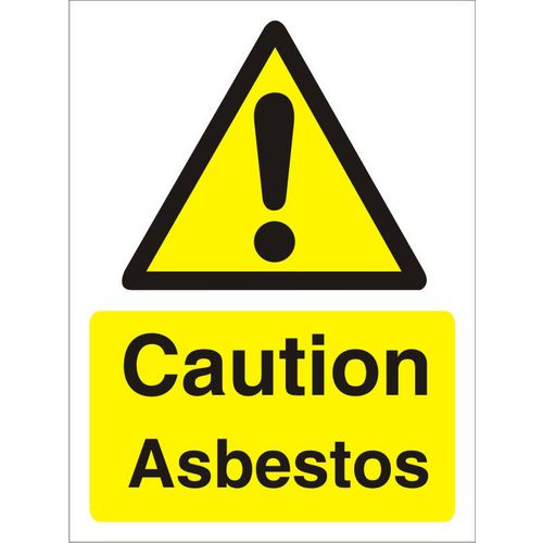 Warning Sign Asbestos Plastic 20 x 15 cm