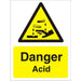 Warning Sign Acid Vinyl 20 x 15 cm