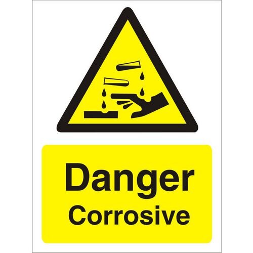 Warning Sign Corrosive Vinyl 40 x 30 cm