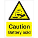 Warning Sign Battery Acid Vinyl 20 x 15 cm