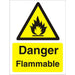 Warning Sign Flammable Vinyl 20 x 15 cm