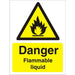 Warning Sign Flammable Liquid Vinyl 40 x 30 cm