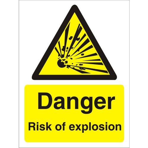 Warning Sign Risk of Explosion Self Adhesive Vinyl 20 x 15 cm