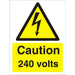 Warning Sign 240 Volts Vinyl 20 x 15 cm