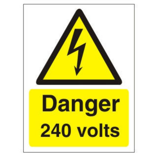 Warning Sign 243 Volts Vinyl 20 x 15 cm