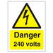 Warning Sign 245 Volts Vinyl 40 x 30 cm