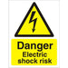 Warning Sign Electric Shock Risk Self Adhesive Vinyl 30 x 20 cm