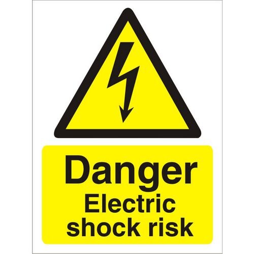 Warning Sign Electric Shock Risk Plastic 20 x 15 cm