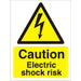 Warning Sign Electric Shock Vinyl 20 x 15 cm