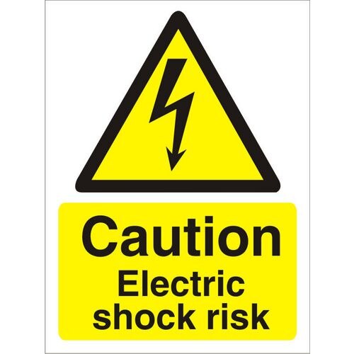 Warning Sign Electric Shock Risk Vinyl 30 x 20 cm