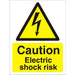 Warning Sign Electric Shock Risk Vinyl 30 x 20 cm