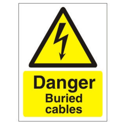 Warning Sign Buried Cables Plastic 40 x 30 cm