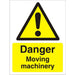 Warning Sign Moving Machinery Vinyl 20 x 15 cm