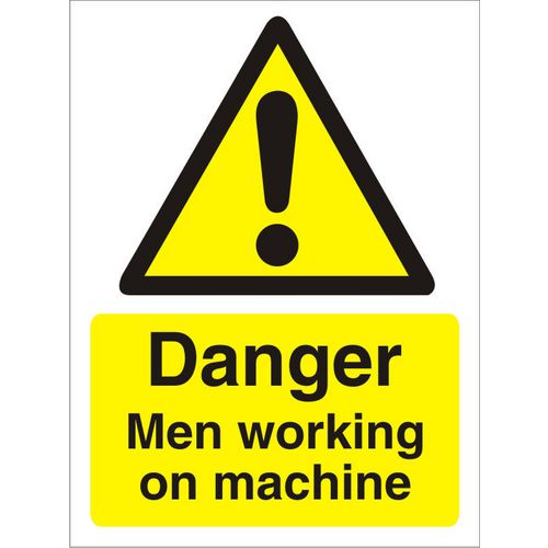 Warning Sign Men Working Vinyl 20 x 15 cm