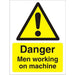 Warning Sign Men Working Vinyl 30 x 20 cm