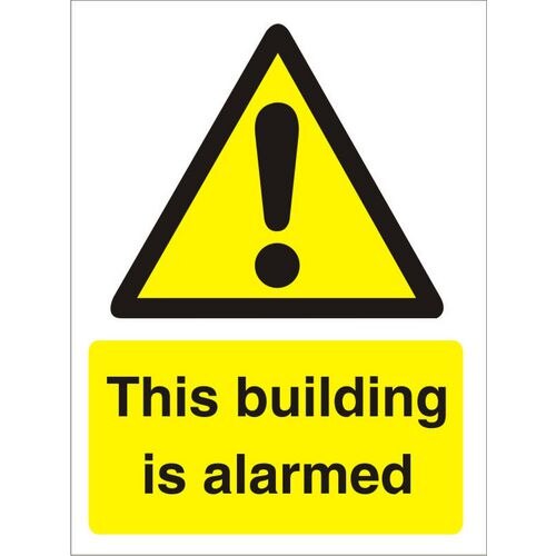 Warning Sign Building Alarmed Vinyl 20 x 15 cm