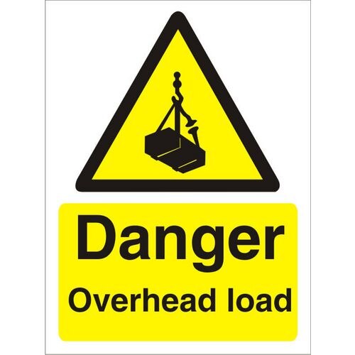 Warning Sign Overhead Load Vinyl 20 x 15 cm