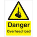 Warning Sign Overhead Load Vinyl 30 x 20 cm