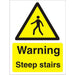 Warning Sign Steep Stairs Plastic 20 x 15 cm