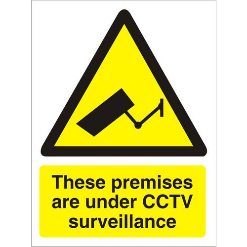 Warning Sign Under CCTV Vinyl 20 x 15 cm