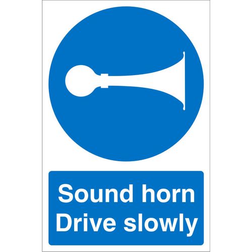 Mandatory Sign Sound Horn Plastic 60 x 40 cm