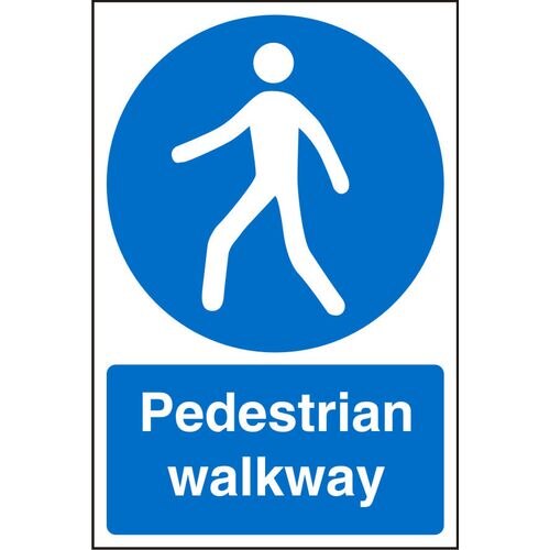 Mandatory Sign Walkway Plastic 60 x 40 cm