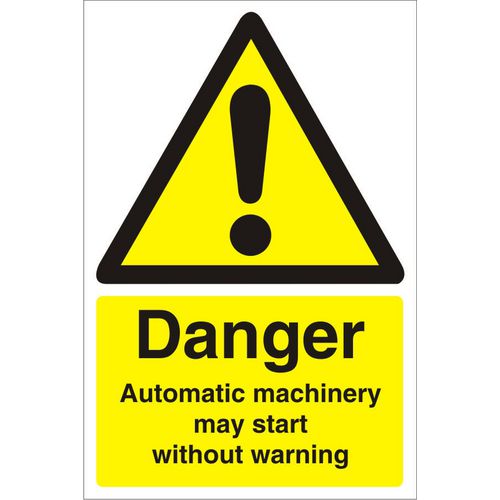 Warning Sign Automatic Machinery Plastic 60 x 40 cm