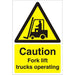 Mandatory Sign Fork Lift Trucks Plastic 60 x 40 cm