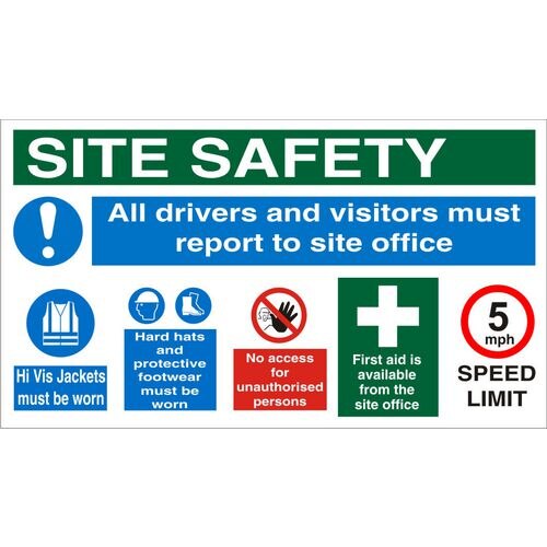 Site Sign Site Safety Fluted Board 45 x 80 cm