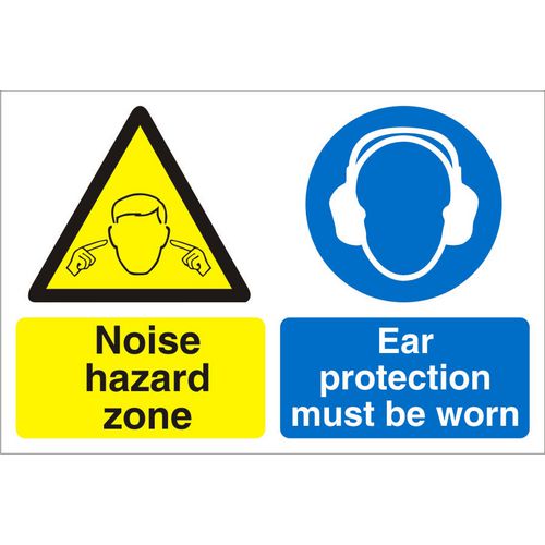 Warning Sign Noise Hazard PVC 30 x 40 cm