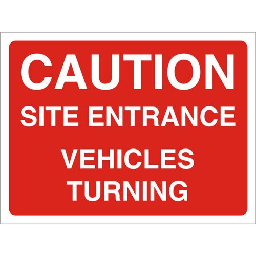 Site Sign Caution: Site Entrance Fluted Board 45 x 60 cm